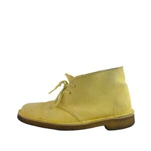 Clarks Original Women's Yellow Lace Up Suede Leather Desert Boots Size 7.5M